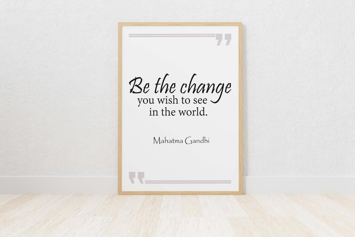 Mahatma Gandhi Be The Change Positive Thought Quote Poster Print Wall Art