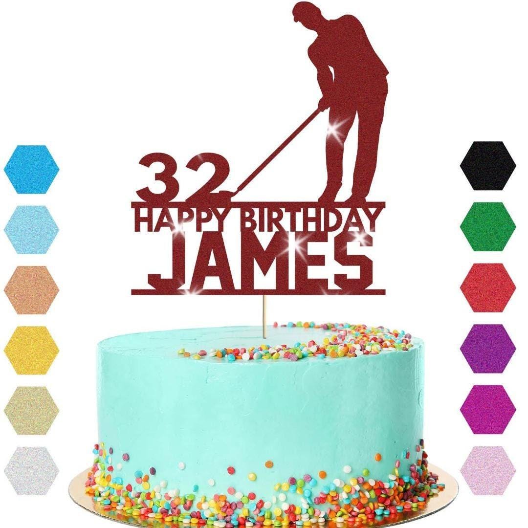 Personalised Golfer Cake Topper Golf Golfing Birthday Cake Decoration Any Name & Age