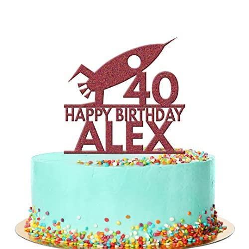 Personalised Acrylic Space Rocket Boys Birthday Cake Topper Decoration Gift