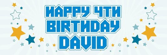 2 Personalised Birthday Party Celebration Banners Elegant Bunting Decoration Posters