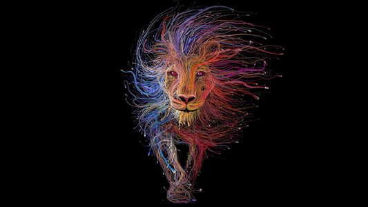 Lion Abstract Trippy Art Giant Print Poster - A5 A4 A3 A2 A1 A0 Sizes