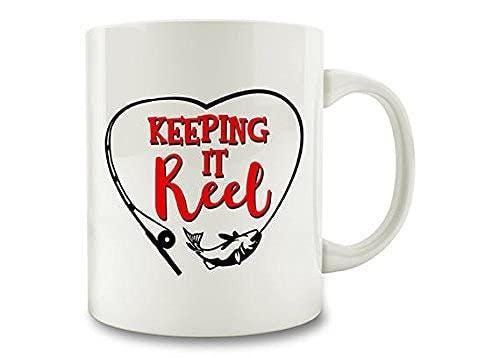 Fishing Lover Gift Mug: "Keeping It Reel" Novelty Coffee Cup