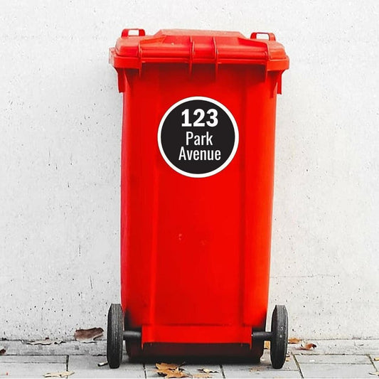 Personalised Wheelie Bin Sticker: Custom House Number & Street Name