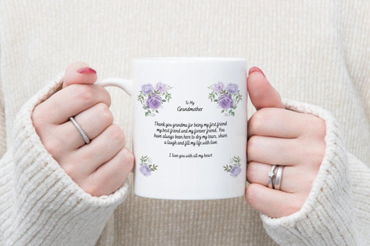 Grandmother Floral Coffee Mug & Coaster Gift Set