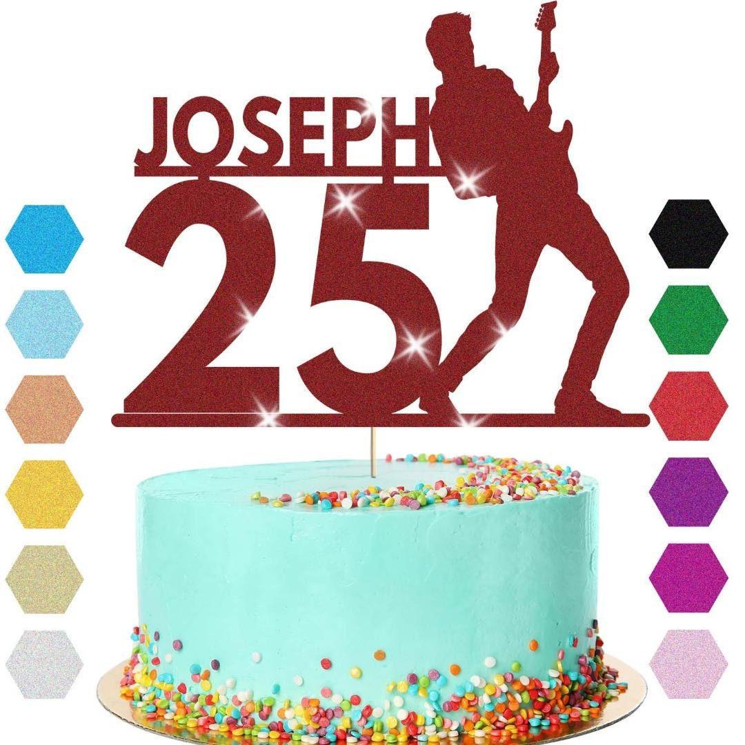 Guitar Birthday Cake Topper Personalised Musician Cake Decoration Any Name Age