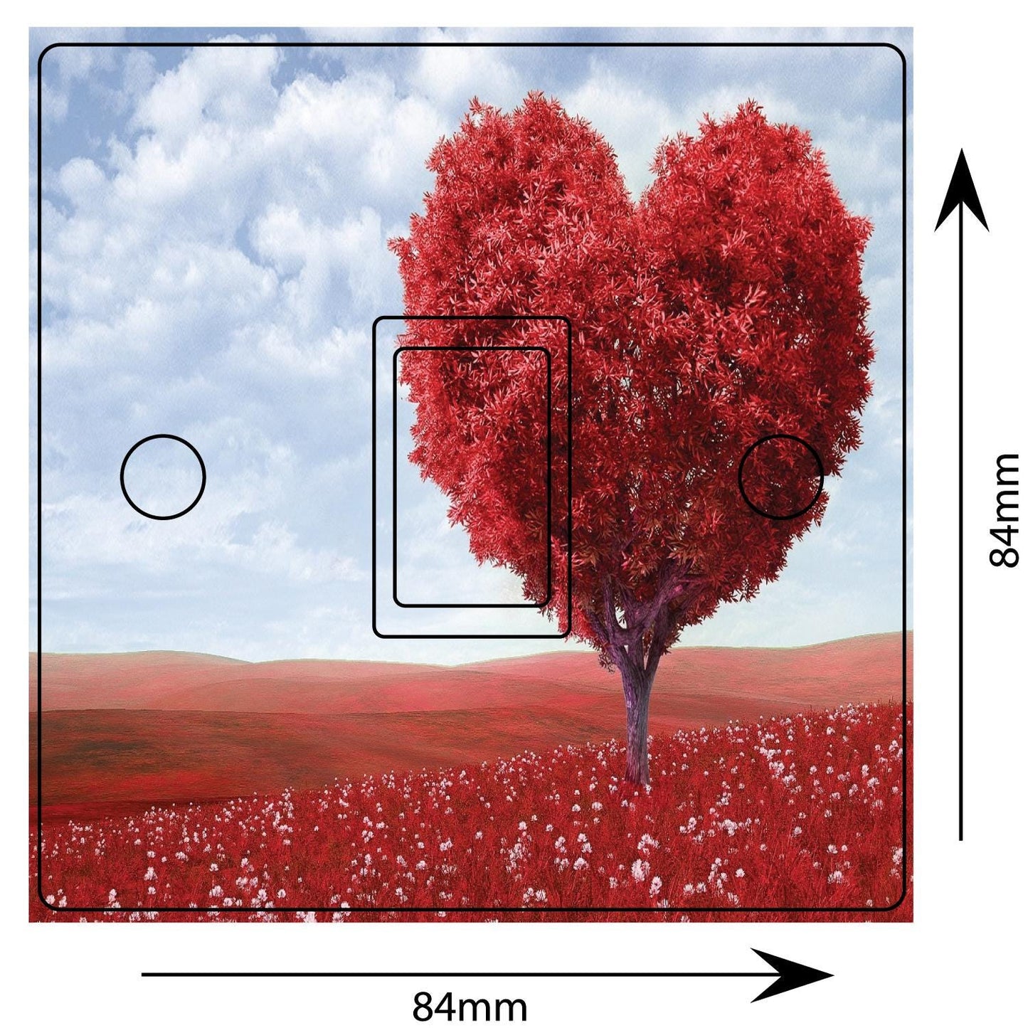 Blossom Heart Country 3d Light Switch Sticker Cover Vinyl Skin Wall Decal Decor