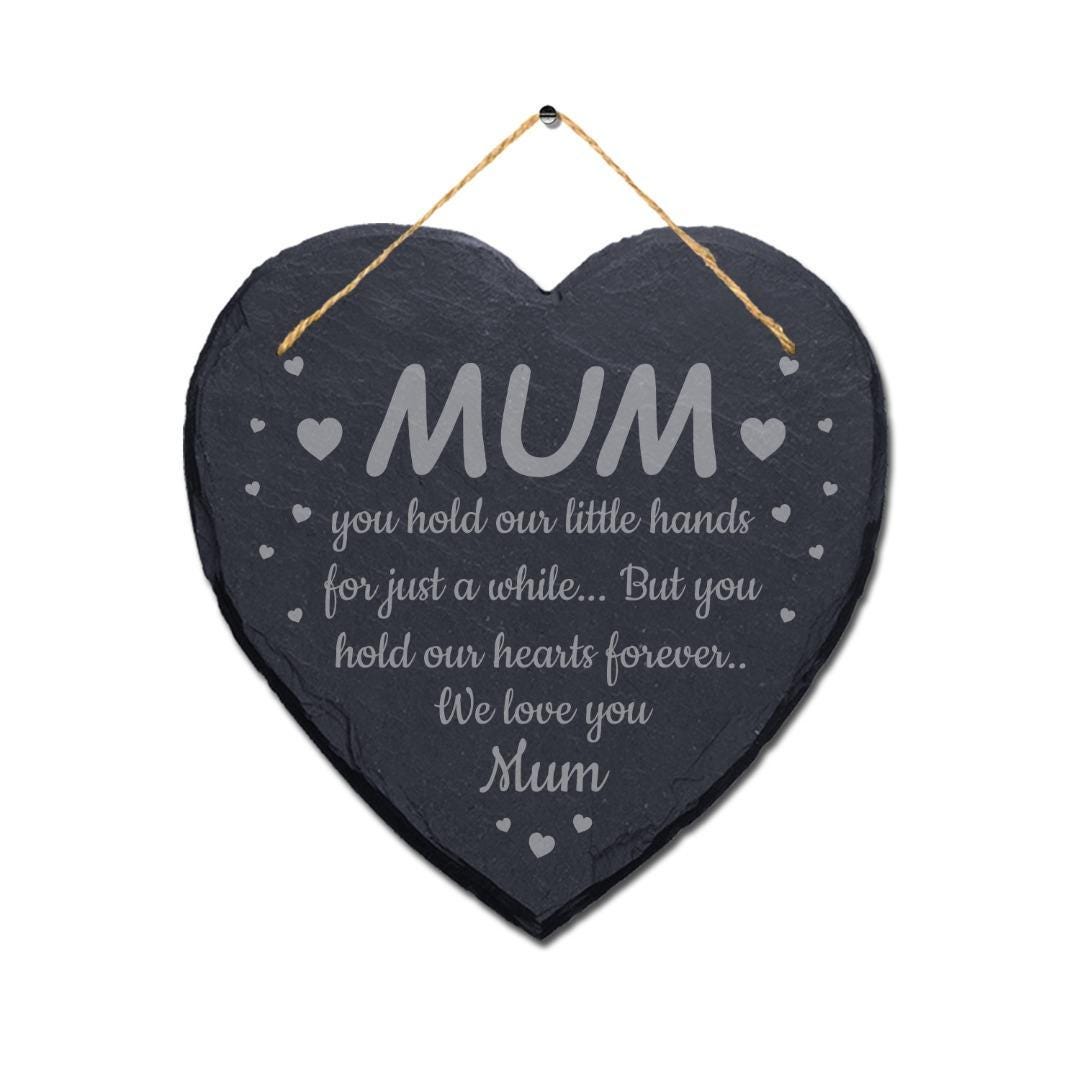 We Love You Mum Pretty Butterfly Design Slate Hanging Ideal Mothers Day Sign