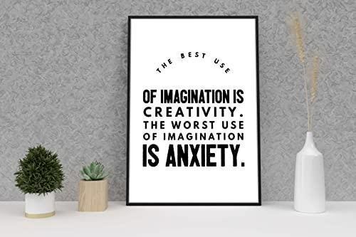 Imagination Use Is Creativity Motivational Positive Quote Art Poster Wall