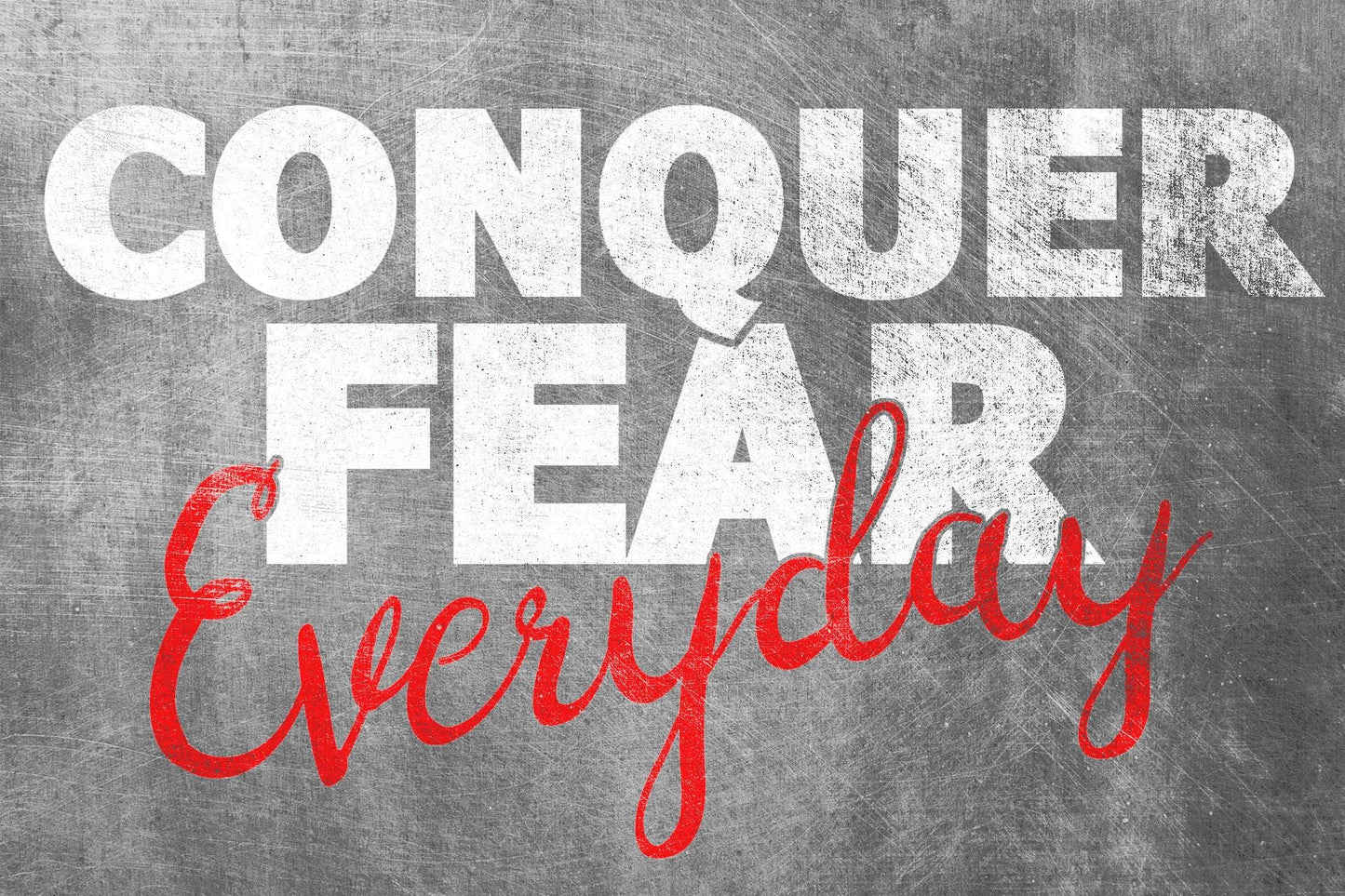 Conquer Fear Motivational Gym Poster: Quote Art Print
