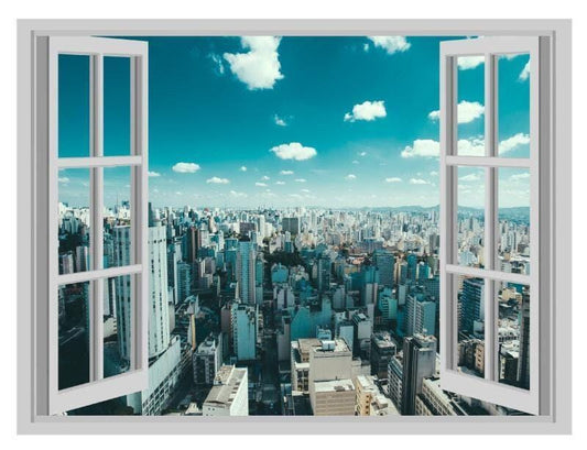 Sao Paulo Brazil Wall Decal: 3D City View Vinyl Mural (45cm x 60cm)