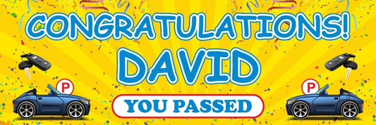 2 Personalised Driving Test Congratulation Banners Party Decoration Posters
