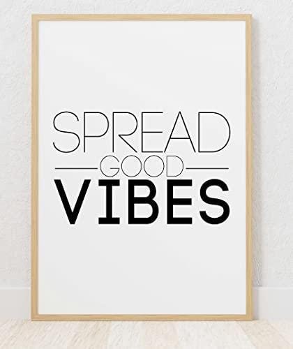 Spread Good Vibes Motivational Inspirational Positive Quote Poster Print Wall