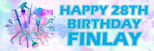 2 Personalised Hair Dresser Birthday Party Celebration Banners Decoration Poster