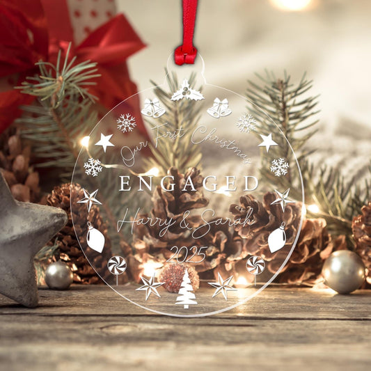 Personalised Couple Christmas Bauble Engagement Marriage Gift First Christmasgiftdecortree