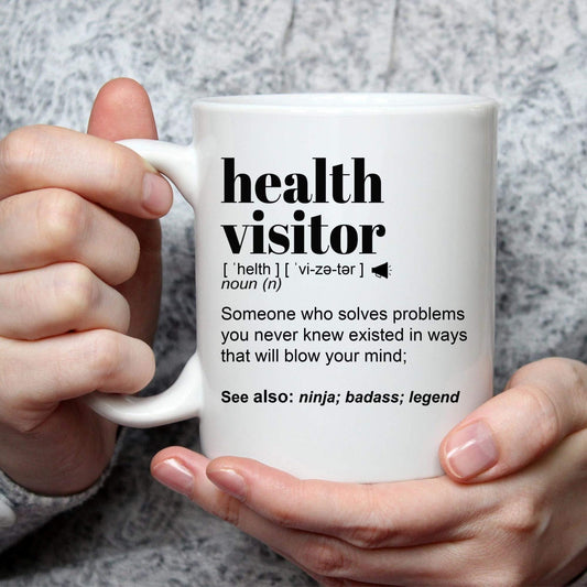 Funny Health Visitor Gift Mug For Men And Women L For Birthday Appreciation Thank You Gift A Personalised Custom Name Coffee Mug