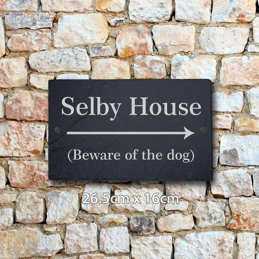 Personalised Slate Plaque House Door Name Sign Laser Engraved Stone Home Gift