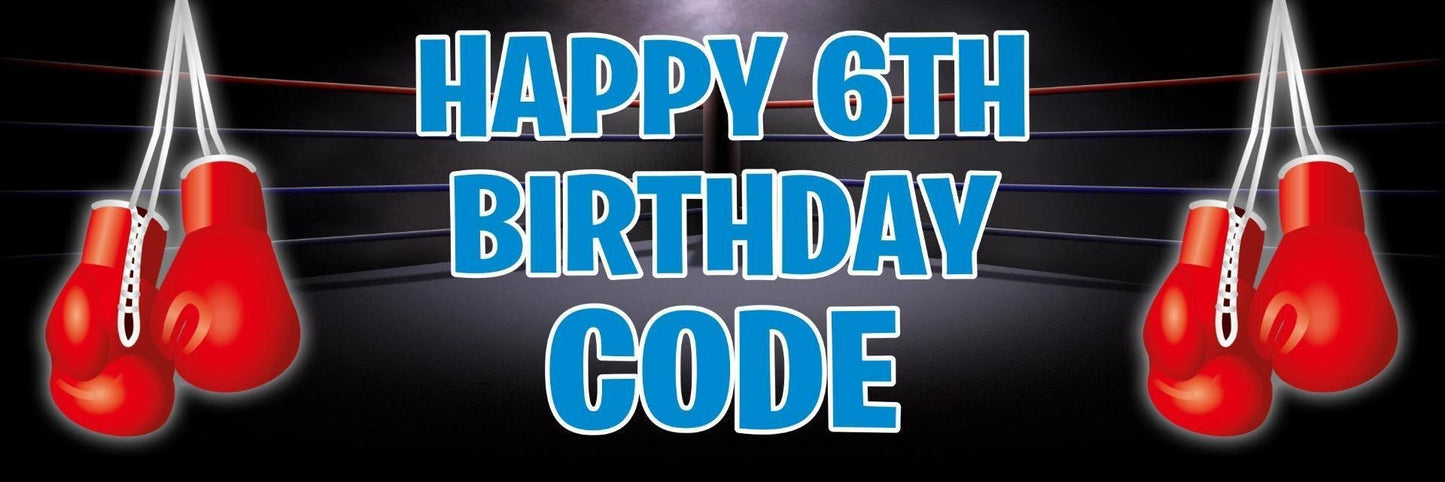 Personalised Boxing Birthday Banner: Sports Party Decoration (Set of 2)