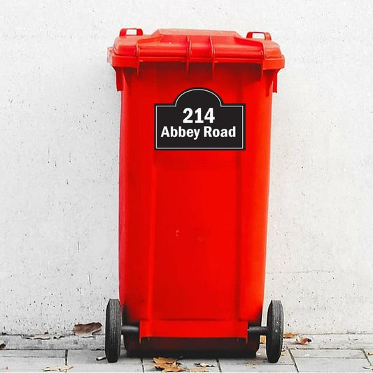 Personalised Wheelie Bin Sticker: Custom House Number & Street Name