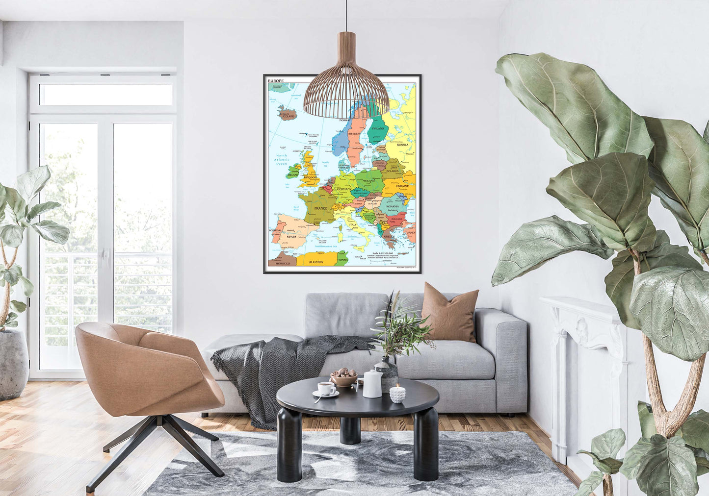 Giant Map of Europe Wall Art Poster - Available in A5, A4, A3, A2, A1 Sizes