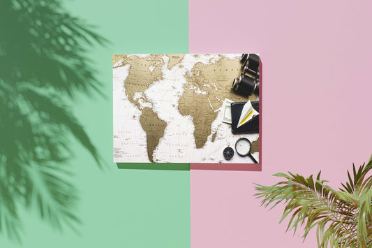 Vintage World Map Travel Giant Poster - A5 A4 A3 A2 A1 HUGE Sizes