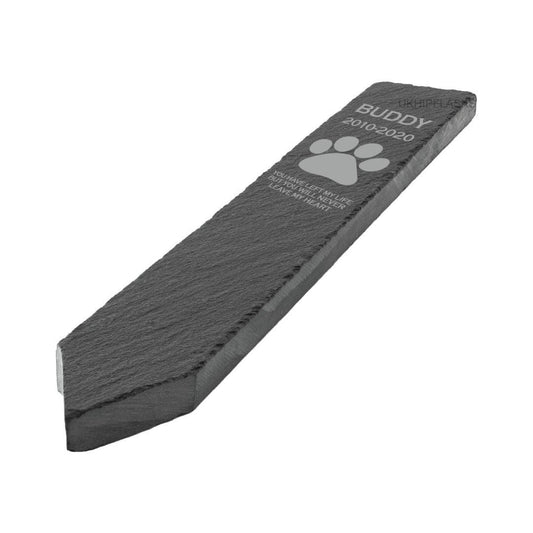 Personalised Dog Memorial Slate Plant Marker: Engraved Garden Stone