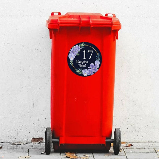 Personalised Wheelie Bin Sign Sticker Waterproof House Address Road Name Numbers