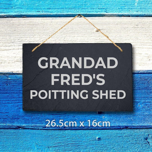 Personalised Slate Plaque Sign Shed Garden Laser Engraved Stone