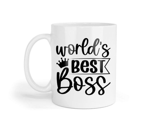 Worlds Best Boss Mug Funny Ceramic Novelty Mug & Coaster Coffee Tea Cup Gift Office Workspace
