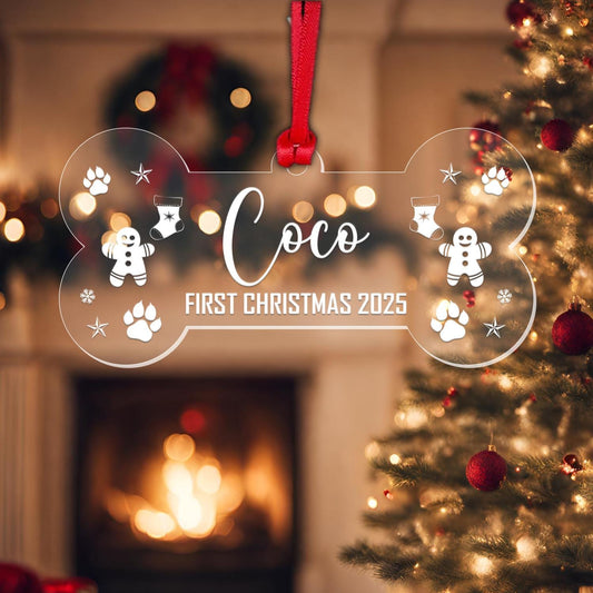 Personalised First Christmas Bauble Cat Dog Rabbit Fish Xmas Tree Hanging Decor Keepsake Gift