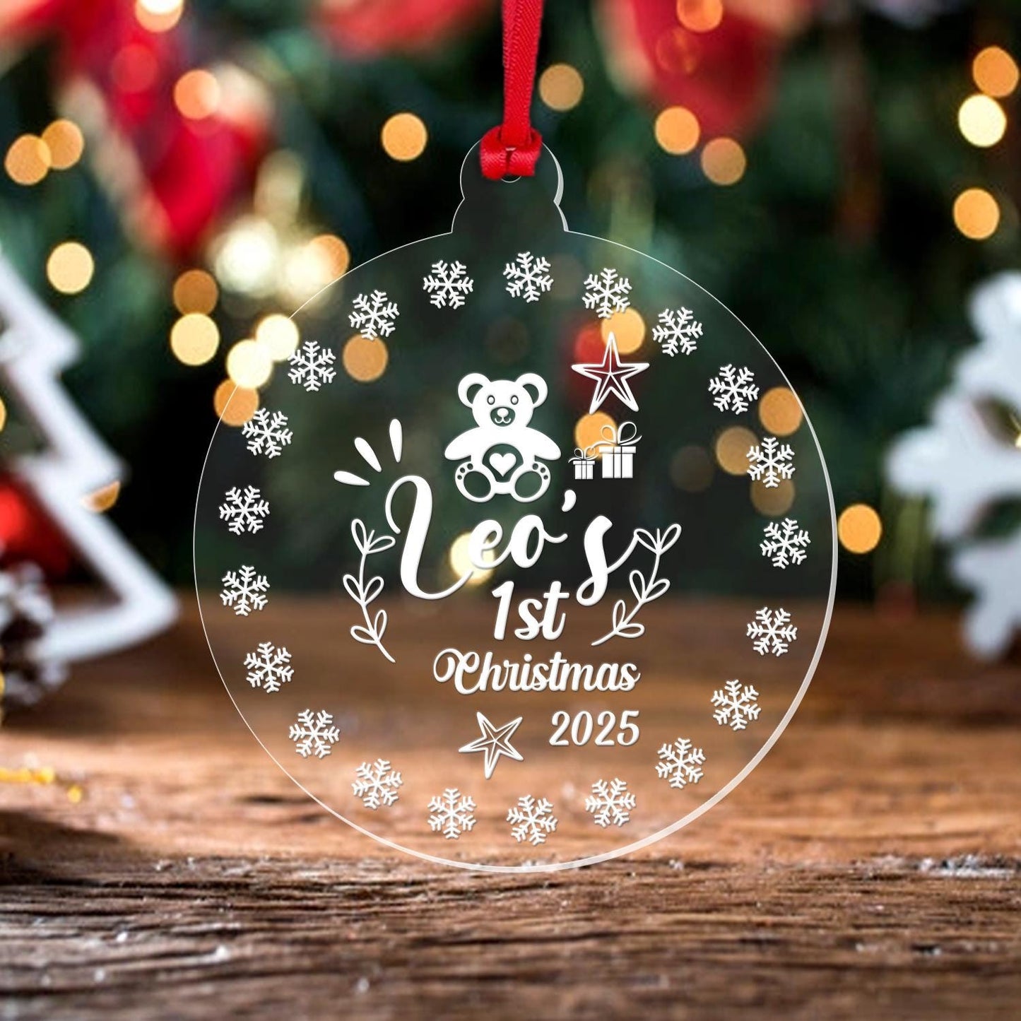 Personalised First Christmas Bauble: Acrylic Keepsake Ornament