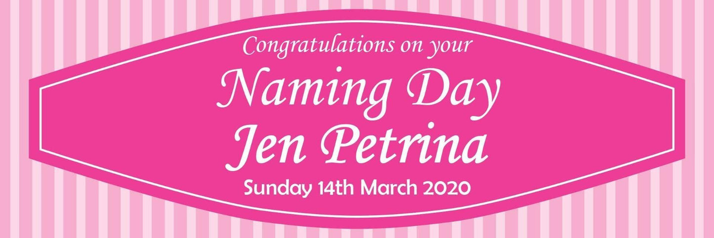 2 Personalised Congratulation On Your Naming Day And Dedication Banners Posters