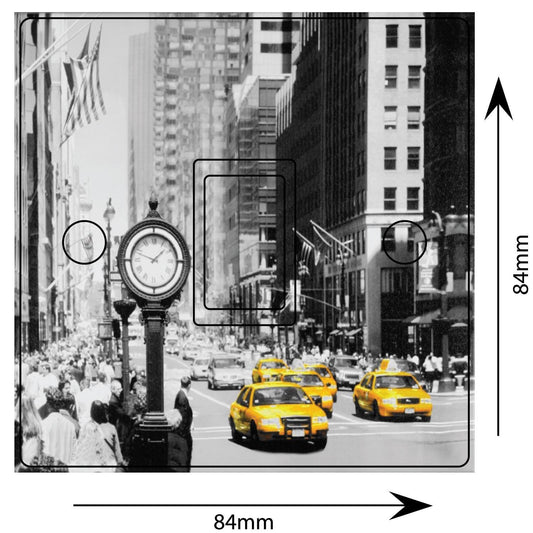 New York Vintage Scene Yellow Taxi Cabs Light Switch Cover Skin Sticker Decal