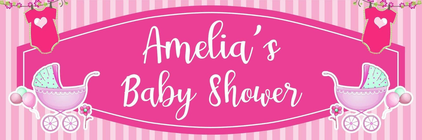 2 Personalised Baby Shower Celebration Banners - New Mum To Be - Party Decoration Posters