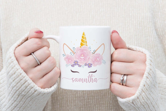 Personalised Unicorn Mug & Coaster Set: Fantasy Tea Coffee Cup Gift