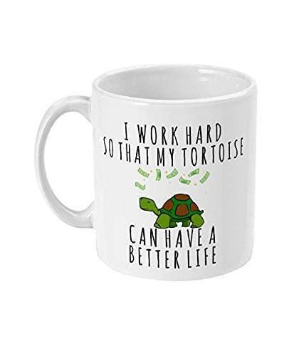 Turtle Lover Coffee Mug: "I Work Hard" UK Made Gift Set