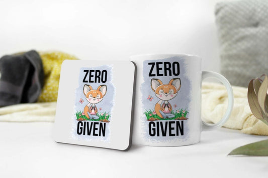 Zero Fox Given Mug And Coaster Gift Set Birthday Christmas Coffee Tea Cup Gifts