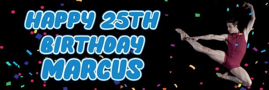 2 Personalised Ballet Dancer Birthday Party Celebration Banner Decoration Poster