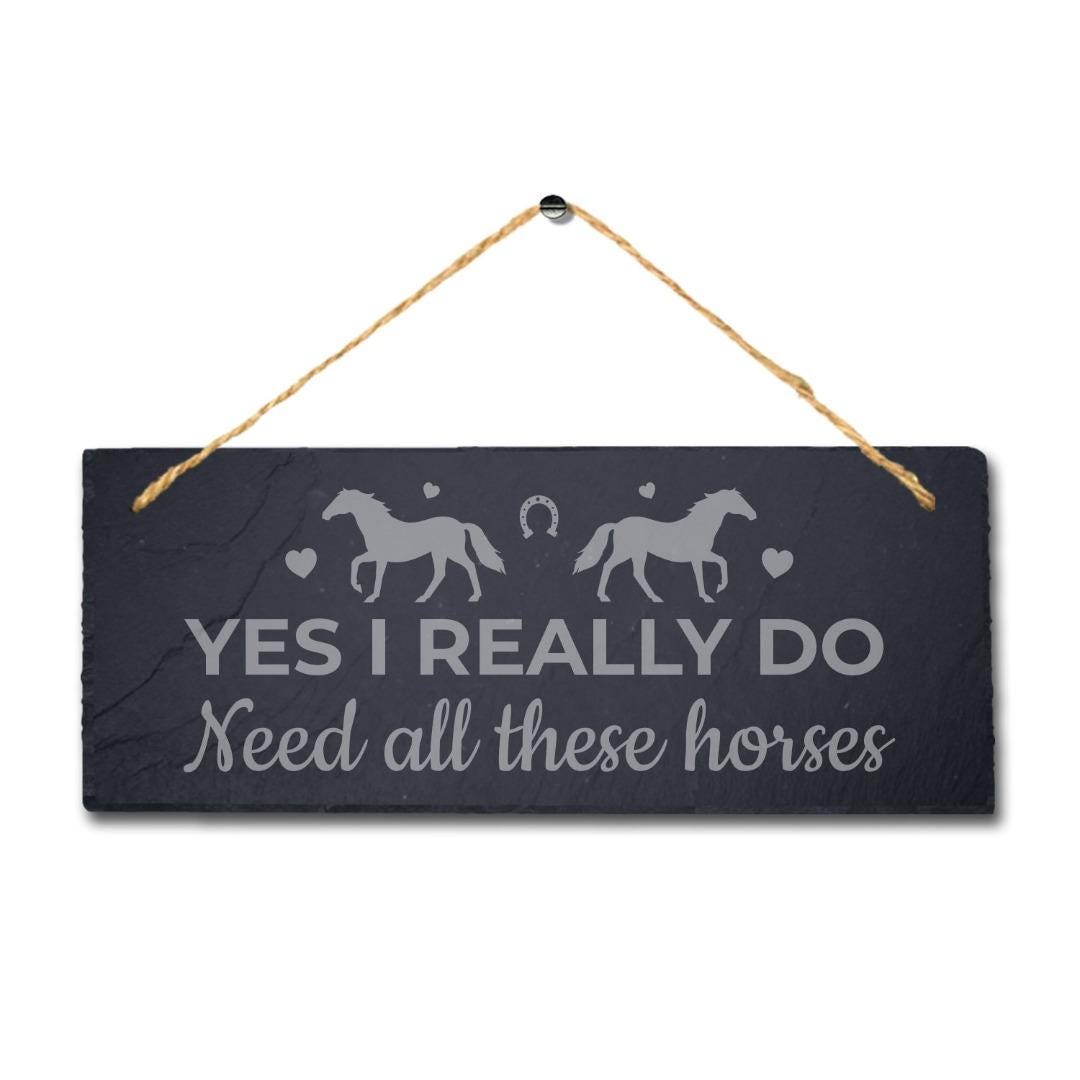 Laser Engraved Slate Pet Plaque: Horse Lover Gift