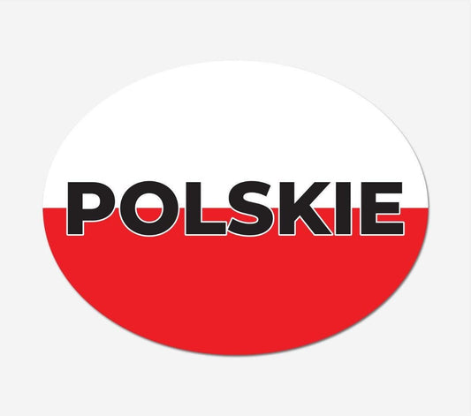 2 X Polskie Car Stickers Poland Flag Oval Self-adhesive Vinyl Car, Van, Lorry