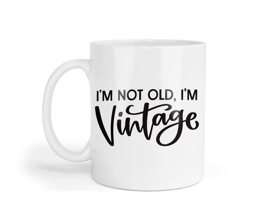 Funny 'I'm Not Old I'm Vintage' Mug and Coaster Set
