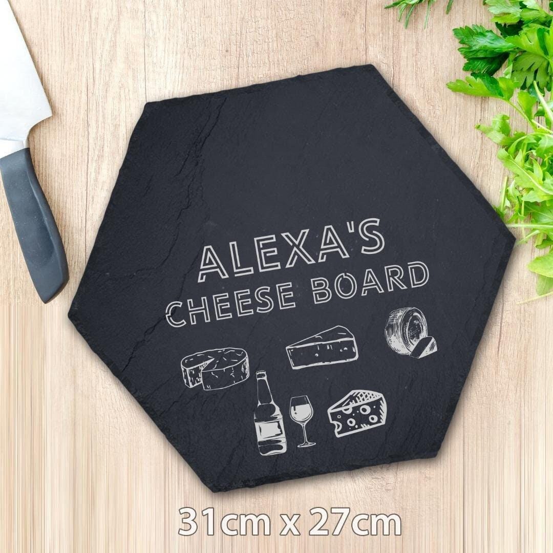 Personalised Engraved Cheese Slate Board Cutting Chopping Serving Placemats