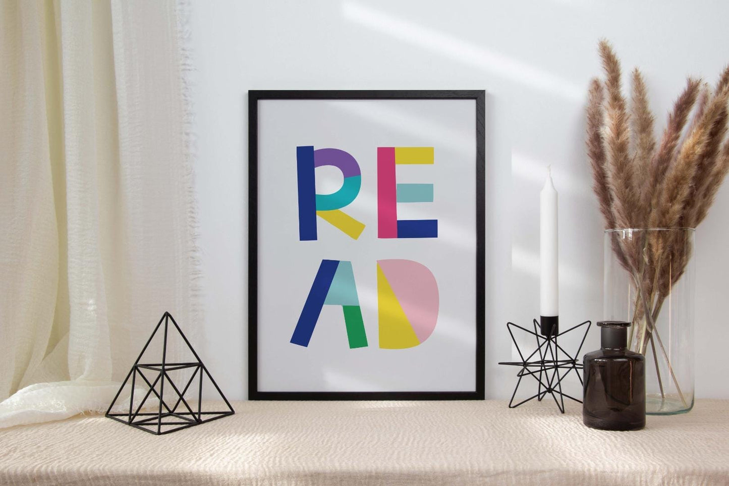 Read Lovely Colours Word Nursery Bedroom Boys Girls Wall Decor Art Poster Print