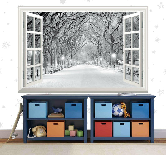 Central Park Window View Wall Decal: NYC 3D Mural