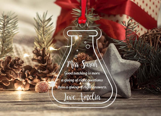 Personalised Christmas Bauble Chemistry Teacher Science Lover Xmas Gift Ornament