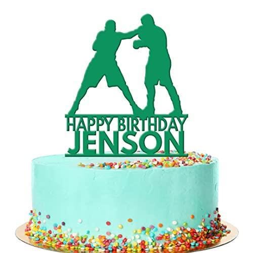 Personalised Acrylic Boys Boxing Gloves Sports Birthday Cake Topper Decoration