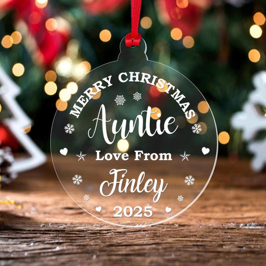 Personalised Christmas Bauble Aunt Mum Dad Teacher Any Name Xmas Decoration Gift