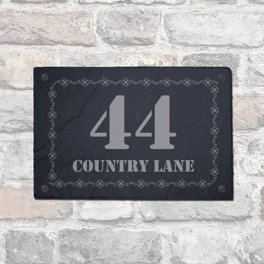 Personalised Slate Design 4 Home Plaque House Slate Sign Laser Engraved Stone