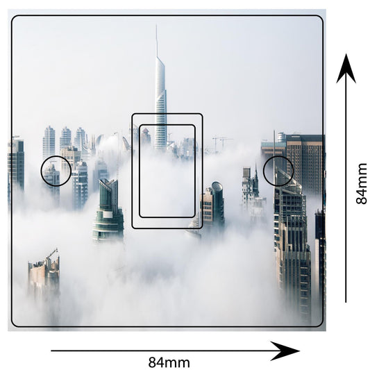 Architecture Buildings City Light Switch Sticker Cover Vinyl Skin Wall Decal