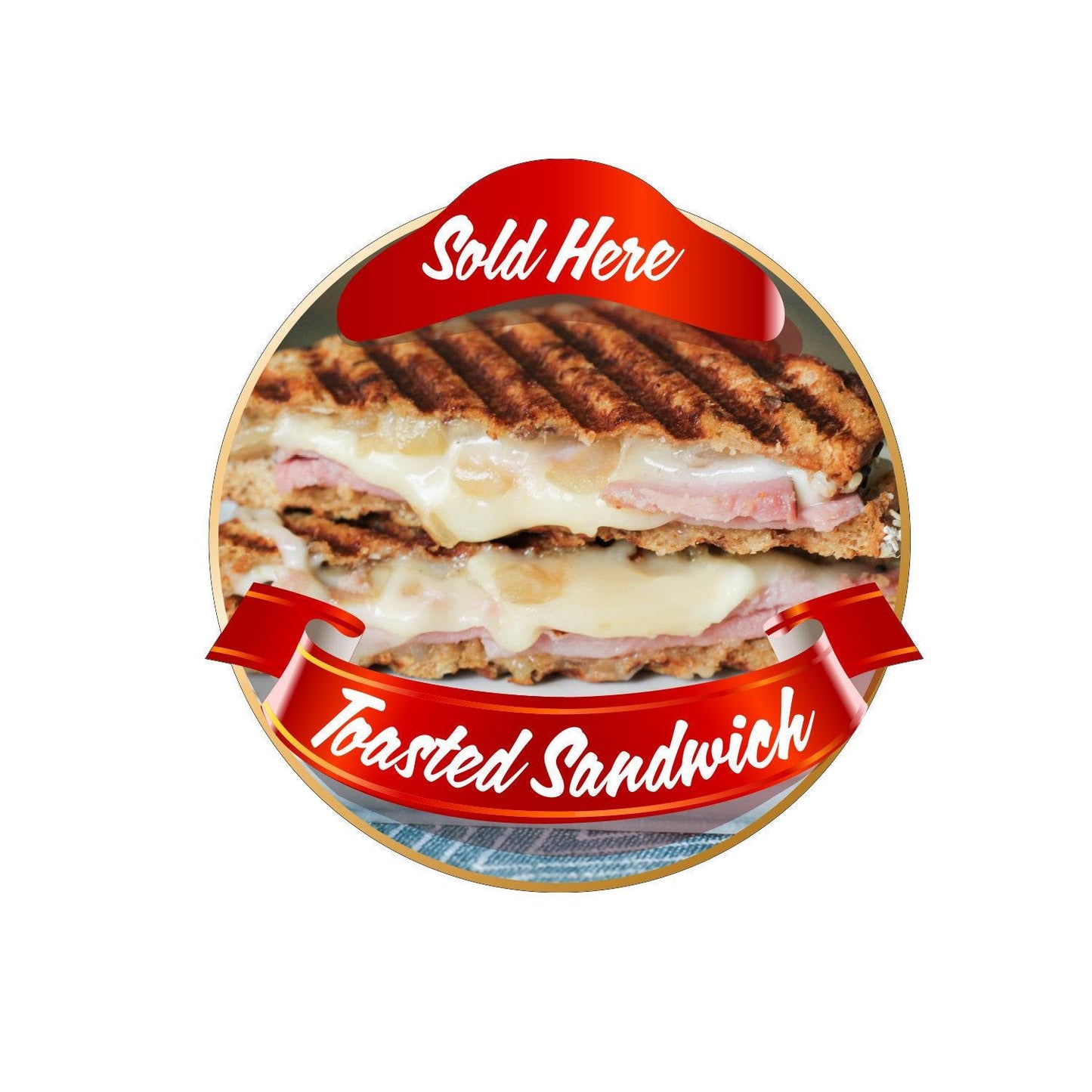Toasted Sandwich Toastie Catering Window Cafe Shop Restaurant Sticker Sign Decal