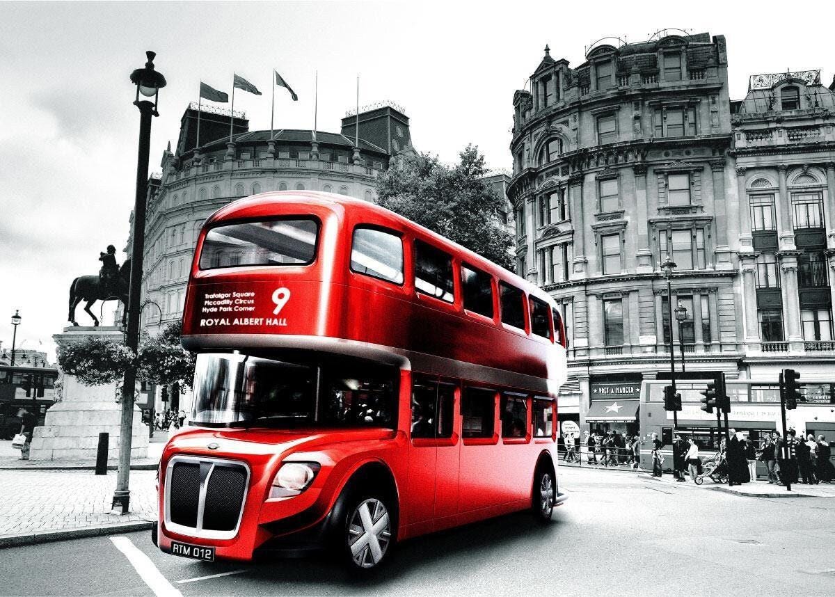 London Red Bus 3D Window Wall Sticker: Kids Room Decor